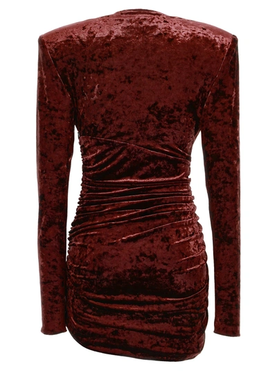 Shop Alexandre Vauthier Velvet Dress Dresses Bordeaux