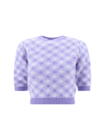 Shop Alessandra Rich Vichy Sweater