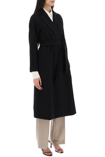 Max Mara '3 Prater' Wrap Coat In Virgin Wool In Black | ModeSens