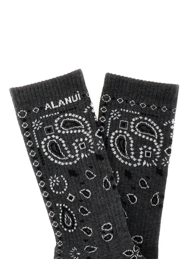Shop Alanui Bandana Socks In Gray