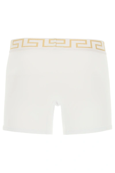 Shop Versace Bi Pack Underwear Greca Border Trunks