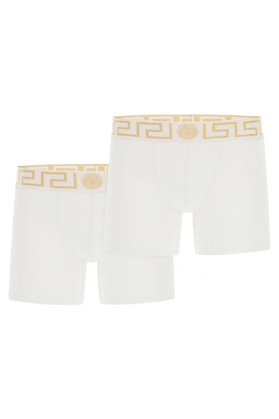 Shop Versace Bi Pack Underwear Greca Border Trunks