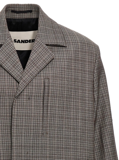 Shop Jil Sander Check Long Coat Coats, Trench Coats Multicolor