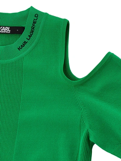 Shop Karl Lagerfeld Cut Out Top Tops Green