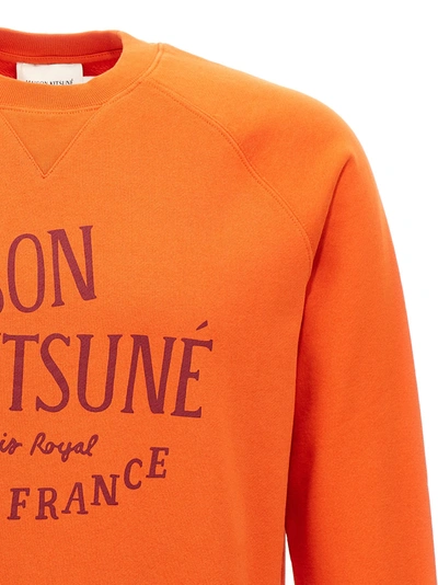 Shop Maison Kitsuné Felpa Stampa Logo Sweatshirt In Orange