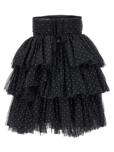 Shop Rotate Birger Christensen Mesh Mini Ruffle Dresses In Black