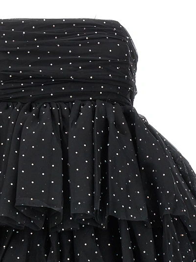 Shop Rotate Birger Christensen Mesh Mini Ruffle Dresses In Black