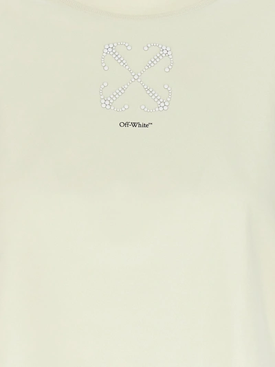 Shop Off-white Small Arrow Pearls T-shirt Beige