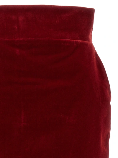 Shop Alexandre Vauthier Velvet Midi Skirt Skirts In Red