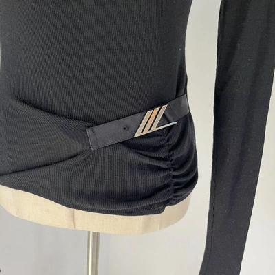Pre-owned Attico Black Long Sleeve Padded Wool Top