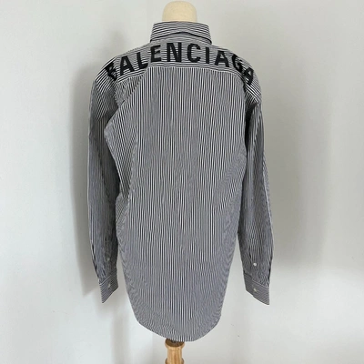 Pre-owned Balenciaga Striped Oversized Shirt With Logo On Back