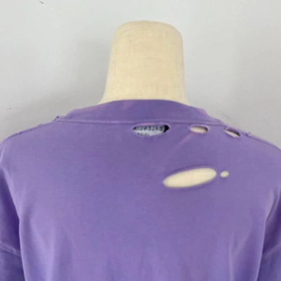 Pre-owned Balenciaga Purple Distressed Purple Oversized T Shirt
