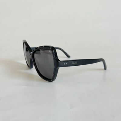 Pre-owned Celine Black Oversized Sunglasses With Crystals