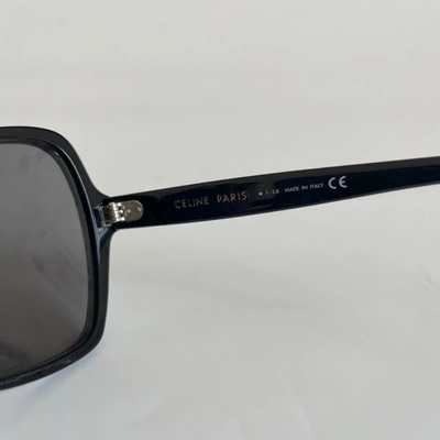 Pre-owned Celine Black Oversized Sunglasses With Crystals
