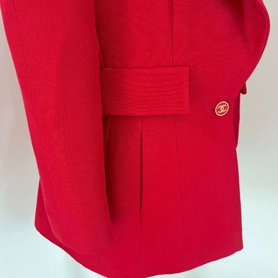 Pre-owned Chanel Red Wool Jacket, Size 42