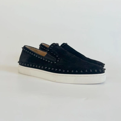 Pre-owned Christian Louboutin Stud Embellished Slip-on Loafers, 42