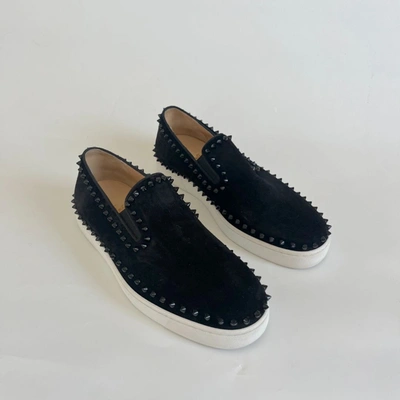 Pre-owned Christian Louboutin Stud Embellished Slip-on Loafers, 42