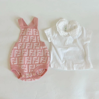 Pre-owned Fendi Baby Two-piece Jumpsuit Set