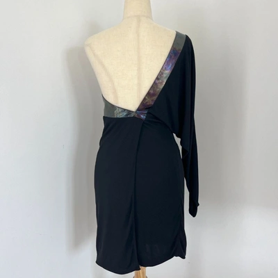 Pre-owned Gucci Black Dress With Rainbow Leather Trim Detail