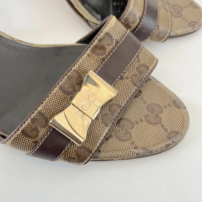 Pre-owned Gucci Sima Vintage Mule Sandals With Bow On Vamp, 38.5
