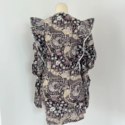 Pre-owned Isabel Marant Printed Silk Bruna Draped Mini Dress