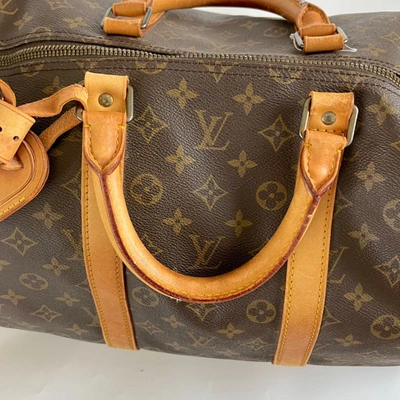 Pre-owned Louis Vuitton Brown Monogram Canvas Keepall 55 Duffel Bag