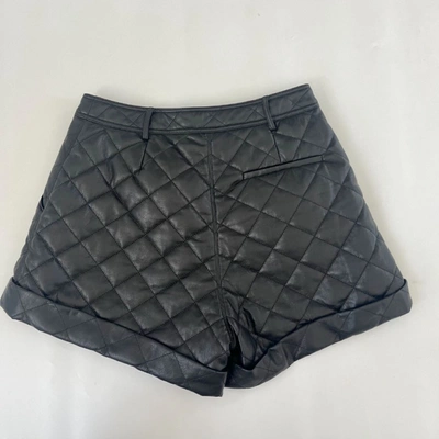 SELF-PORTRAIT Pre-owned Self Portrait Faux Leather Quilted Shorts