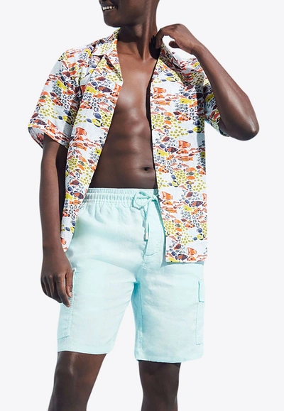 Shop Vilebrequin Baie Bermuda Cargo Shorts In Sky Blue