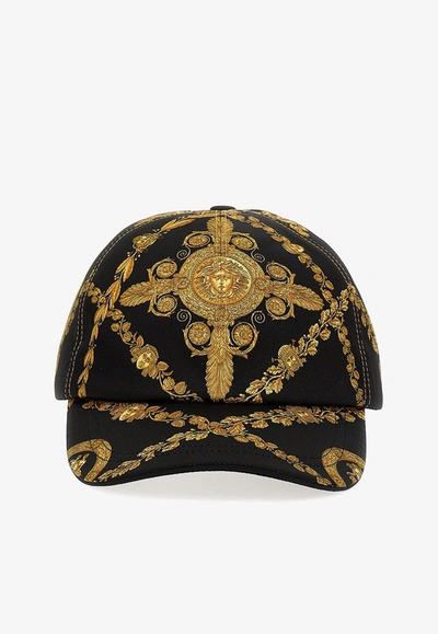 Shop Versace Baroque Print Baseball Cap In Multicolor