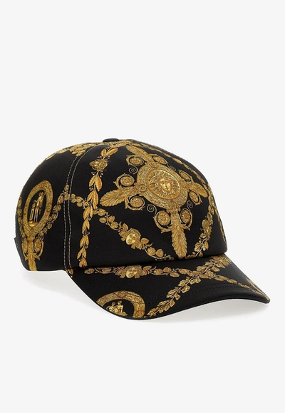 Shop Versace Baroque Print Baseball Cap In Multicolor