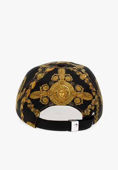 Shop Versace Baroque Print Baseball Cap In Multicolor