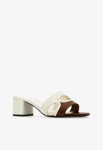 Shop Valentino Chain 1967 60 Leather Mules In White