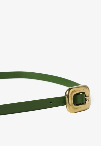 Shop Bottega Veneta Chain Link Leather Belt In Green