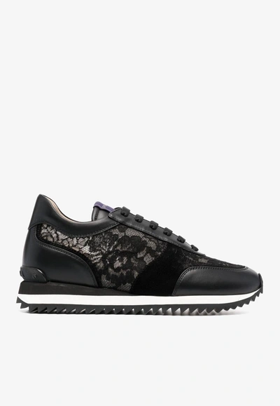 Shop Le Silla Claire Low-top Sneakers In Black