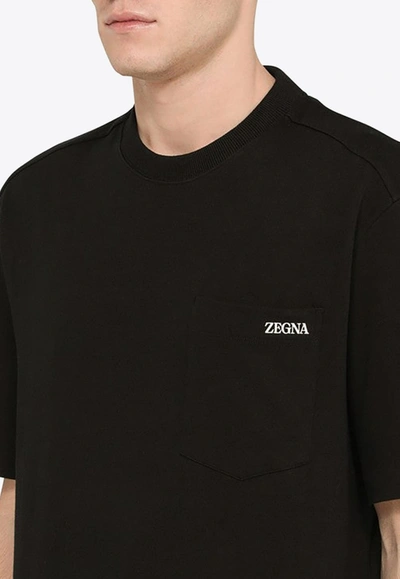 Shop Zegna Classic Crewneck T-shirt In Black