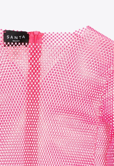 Shop Santa Brands Crystal Embellished Maxi Dress In Pink