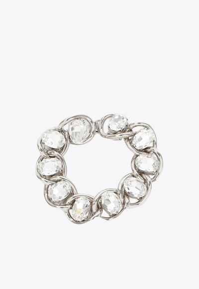 Shop Marni Crystal-embellished Chain Bracelet In Metallic