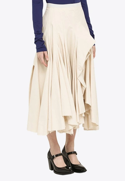 Shop Sportmax Eracle Asymmetrical Midi Skirt In Cream