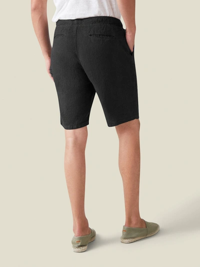 Shop Luca Faloni Black Bermuda Linen Shorts