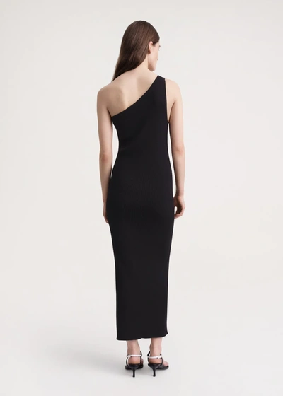 Shop Totême Toteme Women One Shoulder Ribbed Dress In Black