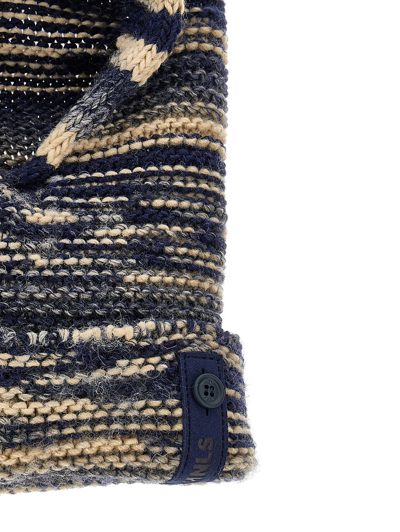 Shop Monnalisa Mouliné Knitted Balaclava In Navy Blue