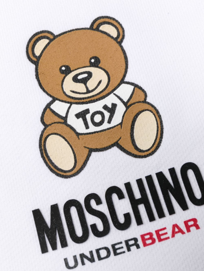 Shop Moschino Teddy-bear Pyjama Bottoms In White