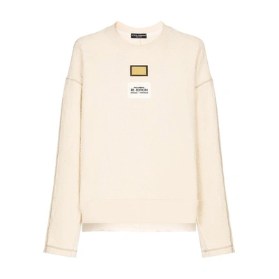 Shop Dolce & Gabbana Re-edition Label Patchwork Jersey Sweatshirt In Combined_colour