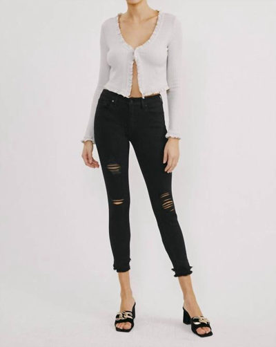 Shop Kancan Distressed Skinny Jeans In Black