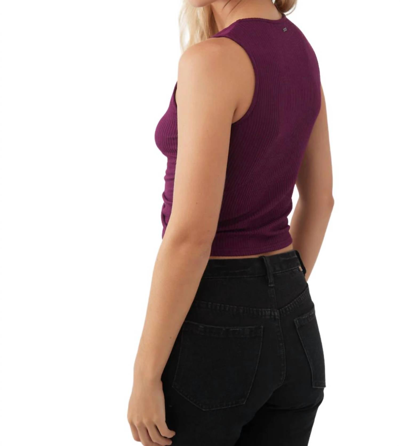 Shop O'neill Martina Rib Top In Plum In Pink