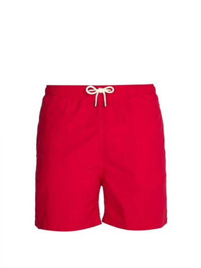Shop Solid & Striped Men The Classic Drawstrings Swim Shorts Trunks In Red