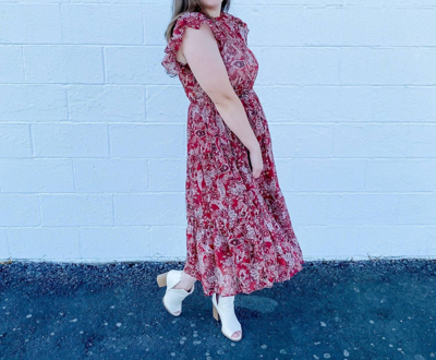 Blu Pepper Ruby Dress In Red/gold In Multi