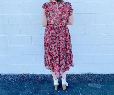 Blu Pepper Ruby Dress In Red/gold In Multi