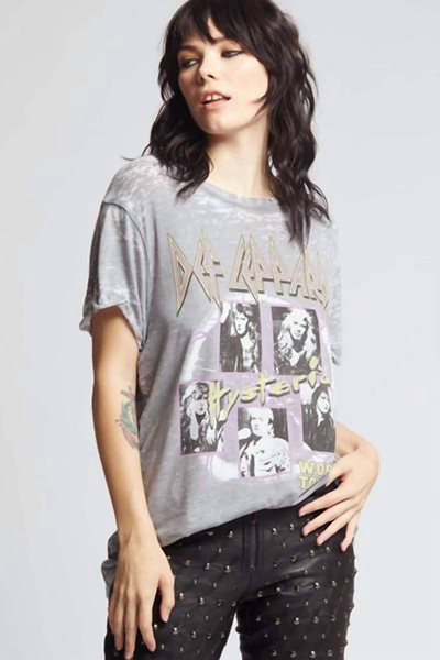 Shop Recycled Karma Def Leppard Hysteria World Tour Graphic Tee In Steel Grey