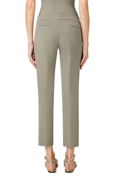 Shop Akris Punto Frankie Cotton Stretch Gabardine Ankle Pants In Khaki